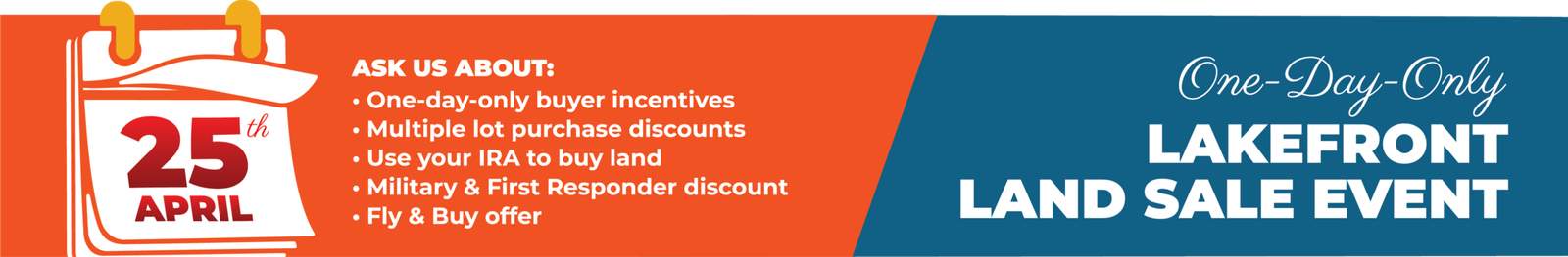 Lake Ridge Wilson Lake land sale event announcement