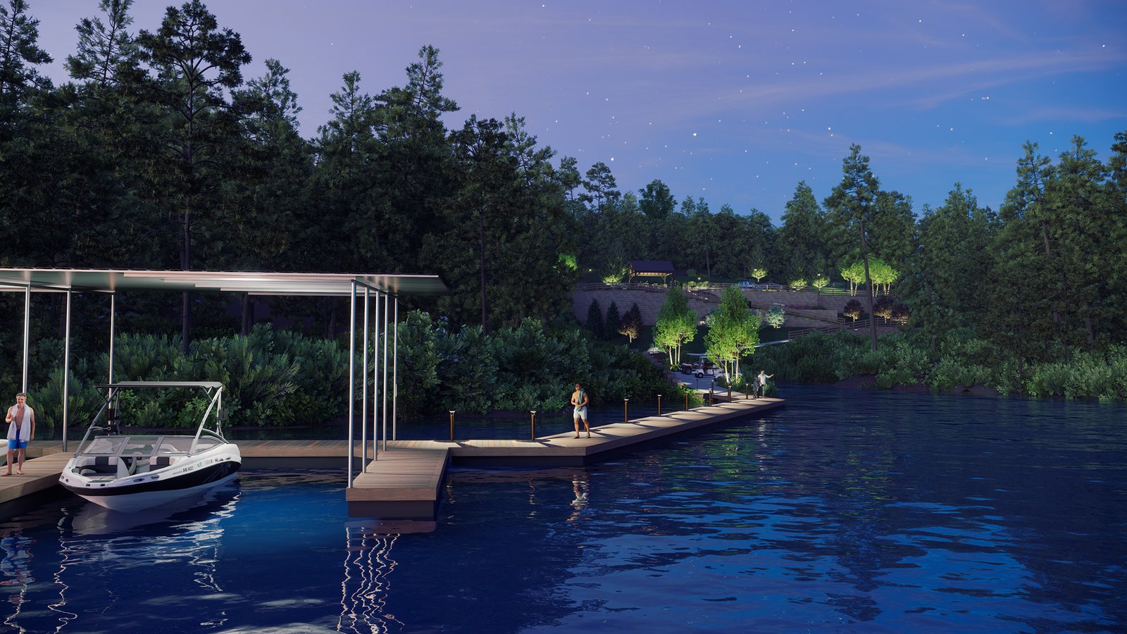 Tennessee gated lake community lifestyle amenities with golf practice area